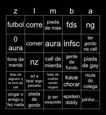 call Bingo Card