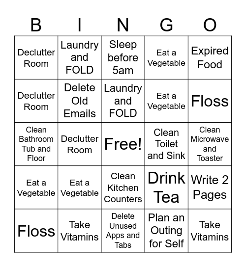 Jen's Bingo Card