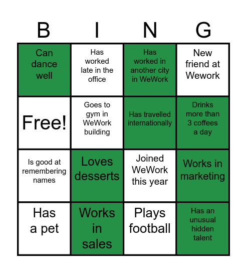 Vista- Social Sprint Bingo Card