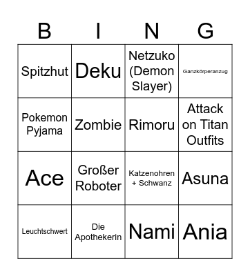 Unbetiteltes Bingo Card