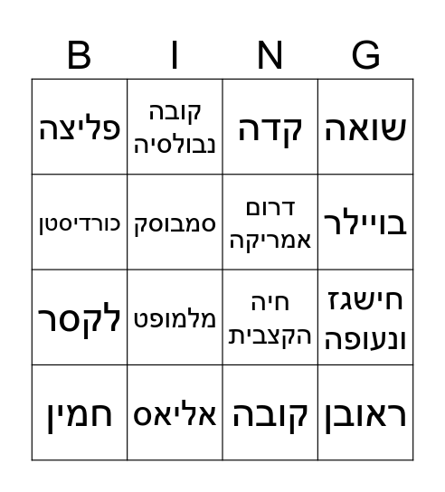 ❤️ יום הולדת 53 לאבא Bingo Card