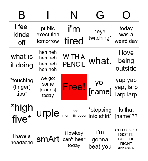 Rose Bingo Card
