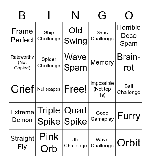 Page 10+ Recent Tab Bingo Card
