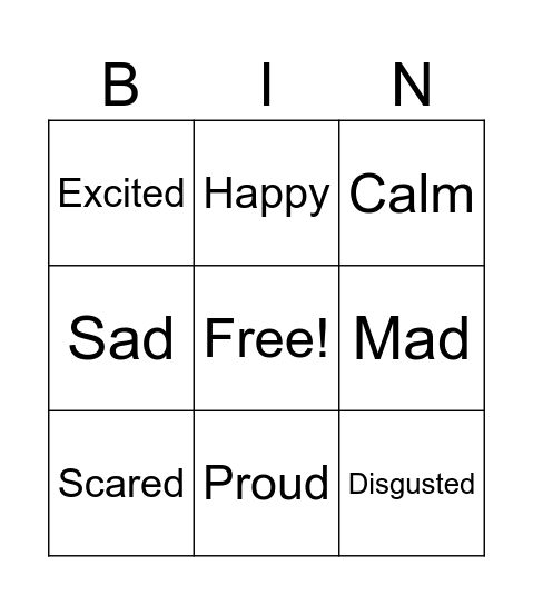 Baby Shark feelings chart pBingo Card