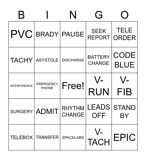CMU Bingo Card