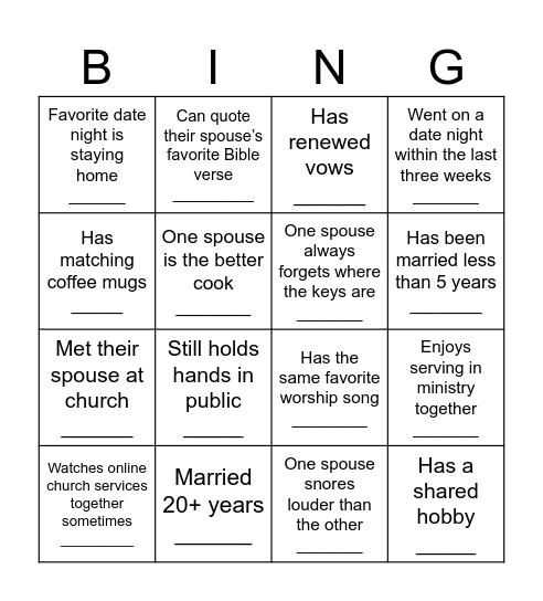 RESET: Love Speaks Couples Bingo Card