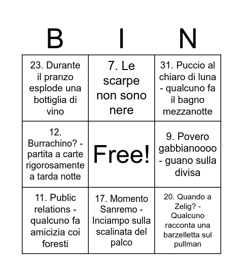 CBingoP Bingo Card
