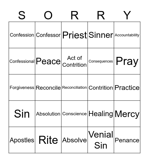 RECONCILIATION #2 Bingo Card