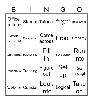 Inter A Bingo Card