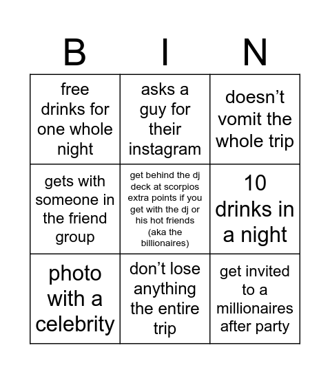 mykonos!! Bingo Card