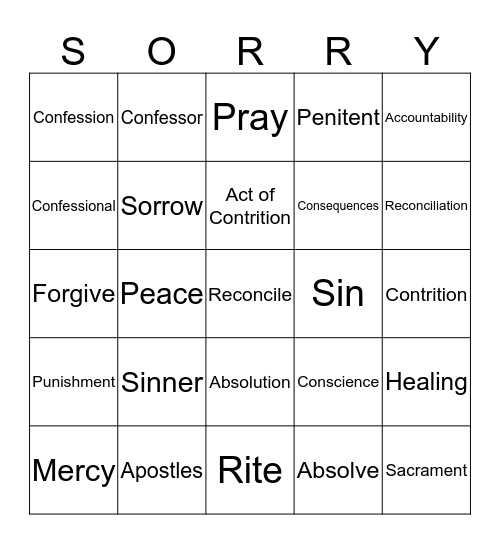 RECONCILIATION #5 Bingo Card