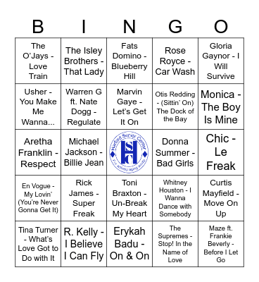 Harford Senior Center Beats & Bingo Card