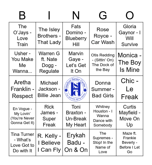 Harford Senior Center Beats & Bingo Card