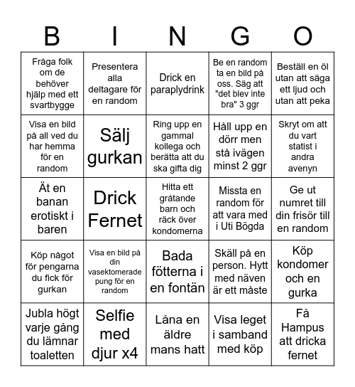 Snekuks bingo Card