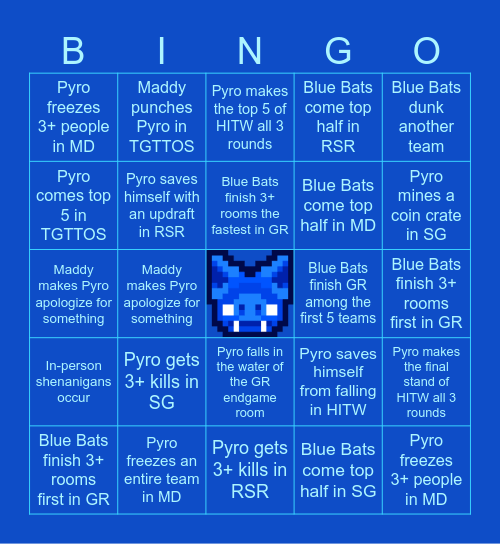 MCC Twitch Rivals: Project G.L.O.P. Bingo Card