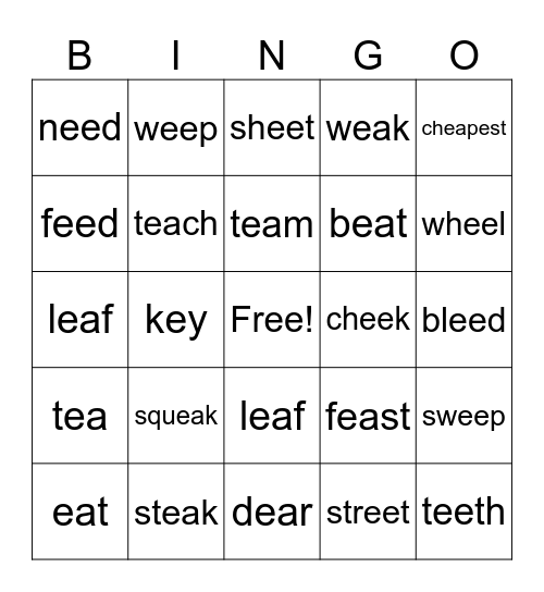 Fundations Unit 11 Bingo Card