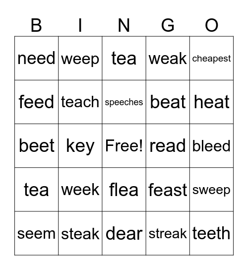 Fundations Unit 11 Bingo Card