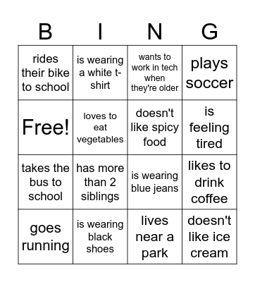 Find someone who Bingo Card