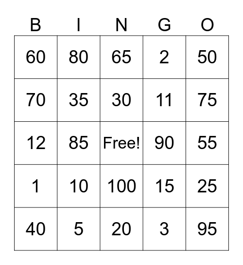 BINGO Card