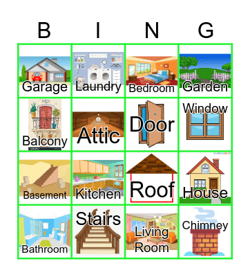Parts of the House Bingo Card