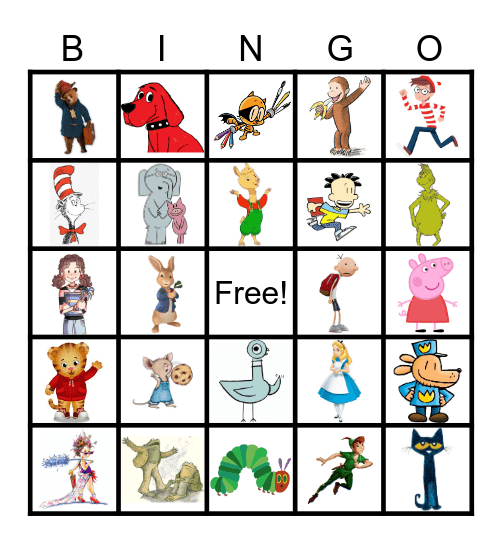 BOOK CHARACTER BINGO Card