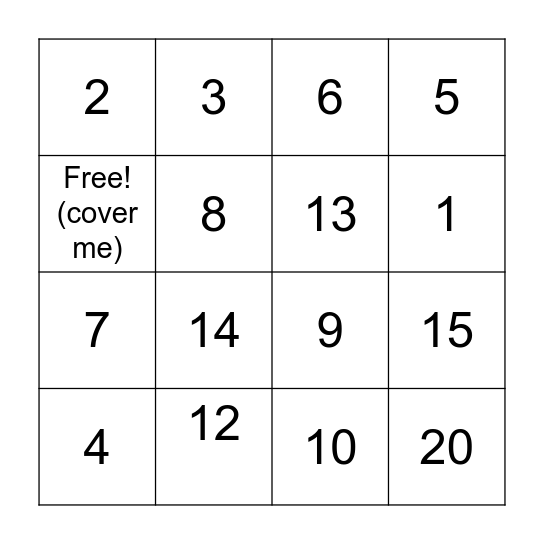 1st Grade Bingo! Bingo Card