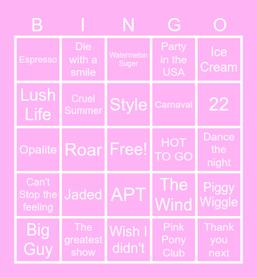 Fun Piggy Bingo Card