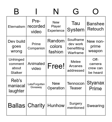 May '26 Devstream Bingo Card