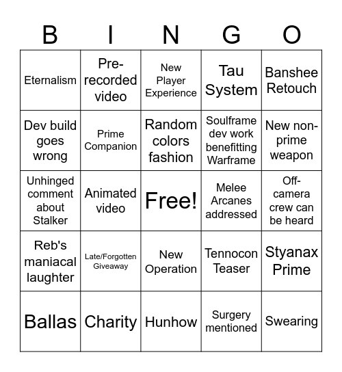 May '26 Devstream Bingo Card