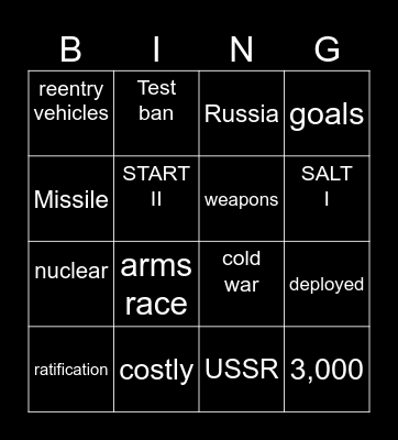 Arm control talks Bingo Card