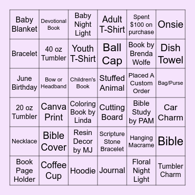 Summer Time Bingo Card