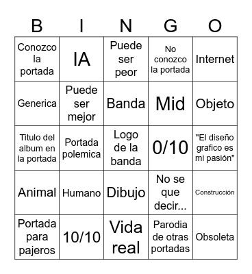 Bingo albumes portadas Bingo Card