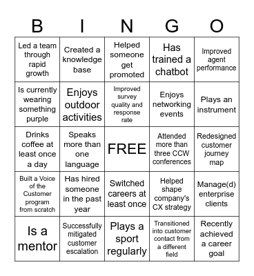 CCWomen Connect Bingo Card