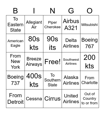 Cleared for Bingo Card