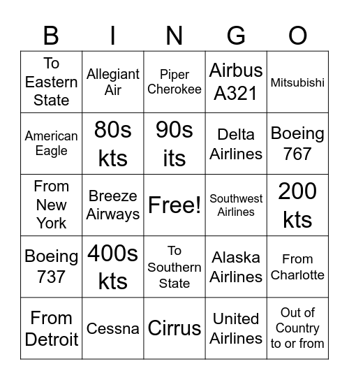 Cleared for Bingo Card
