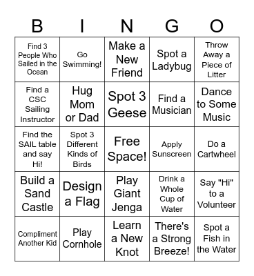 Beach Bash Bingo! Bingo Card
