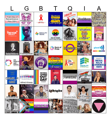 Toto Alliance Pride Bingo Card