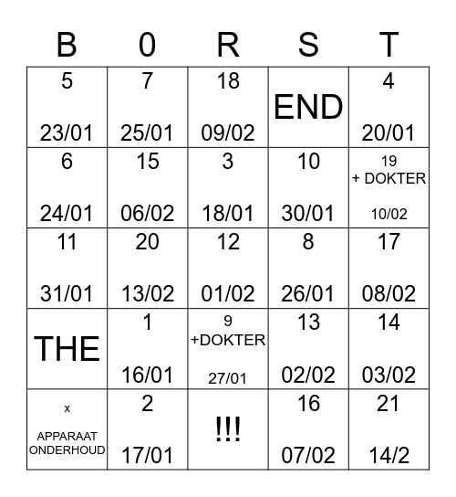 Bestralingen Bingo Card