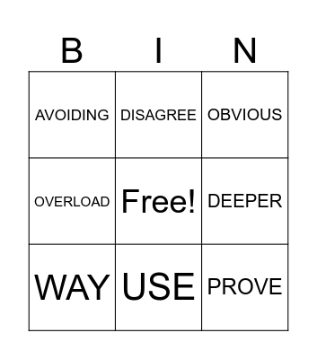 SONG BINGO Card