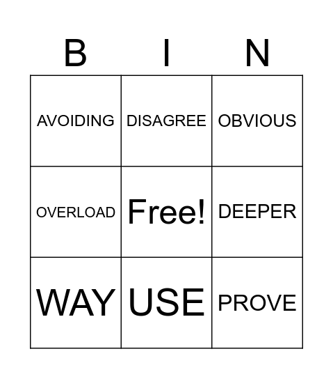 SONG BINGO Card