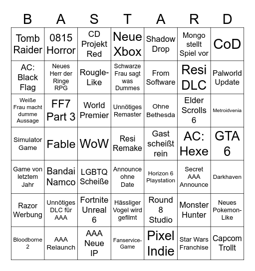 Summer Games Bingo Card