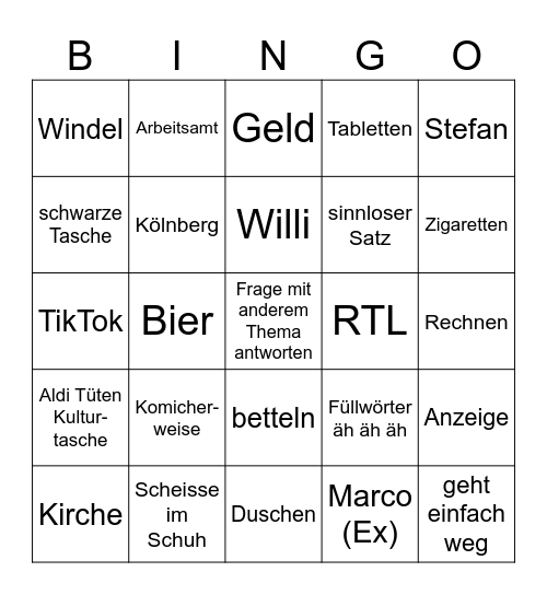 Caroli Bingo Card