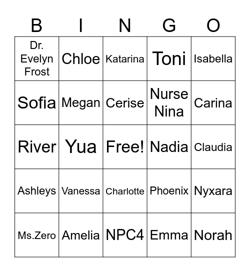 Who will get Adrian'd in 1.9? Bingo Card