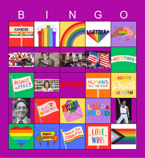PRIDE BINGO Card