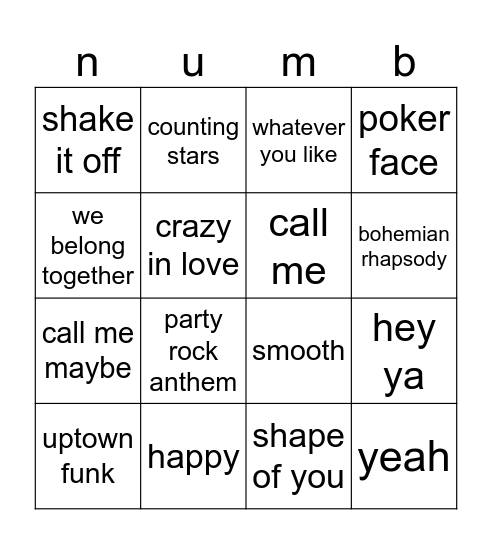 no 1s amazon Bingo Card