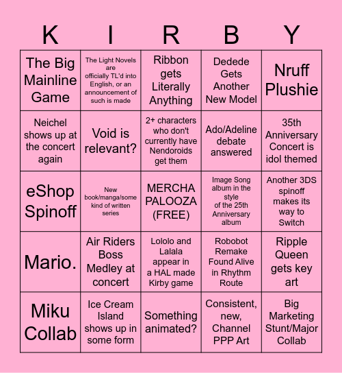 35TH ANNIVERSARY HOPES N DREAMS Bingo Card