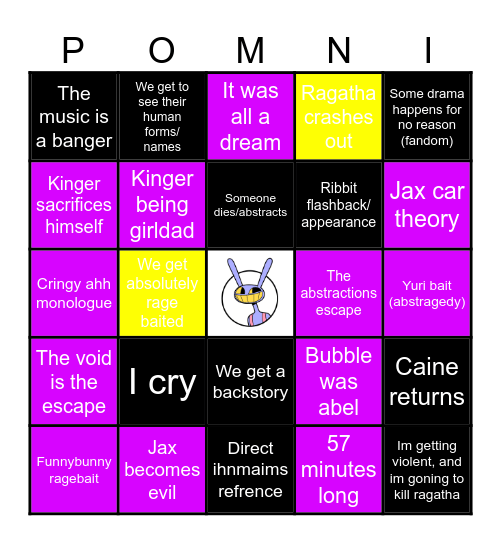 THE AMAZING DIGITAL FINALE Bingo Card