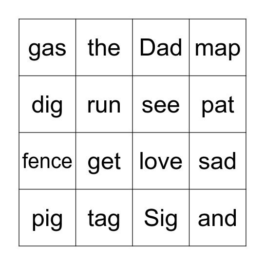 SigPig Bingo Card