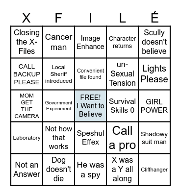 X-Filé Bingo Card