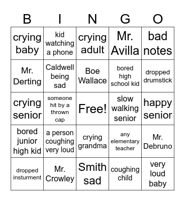 graduation  Bingo Card